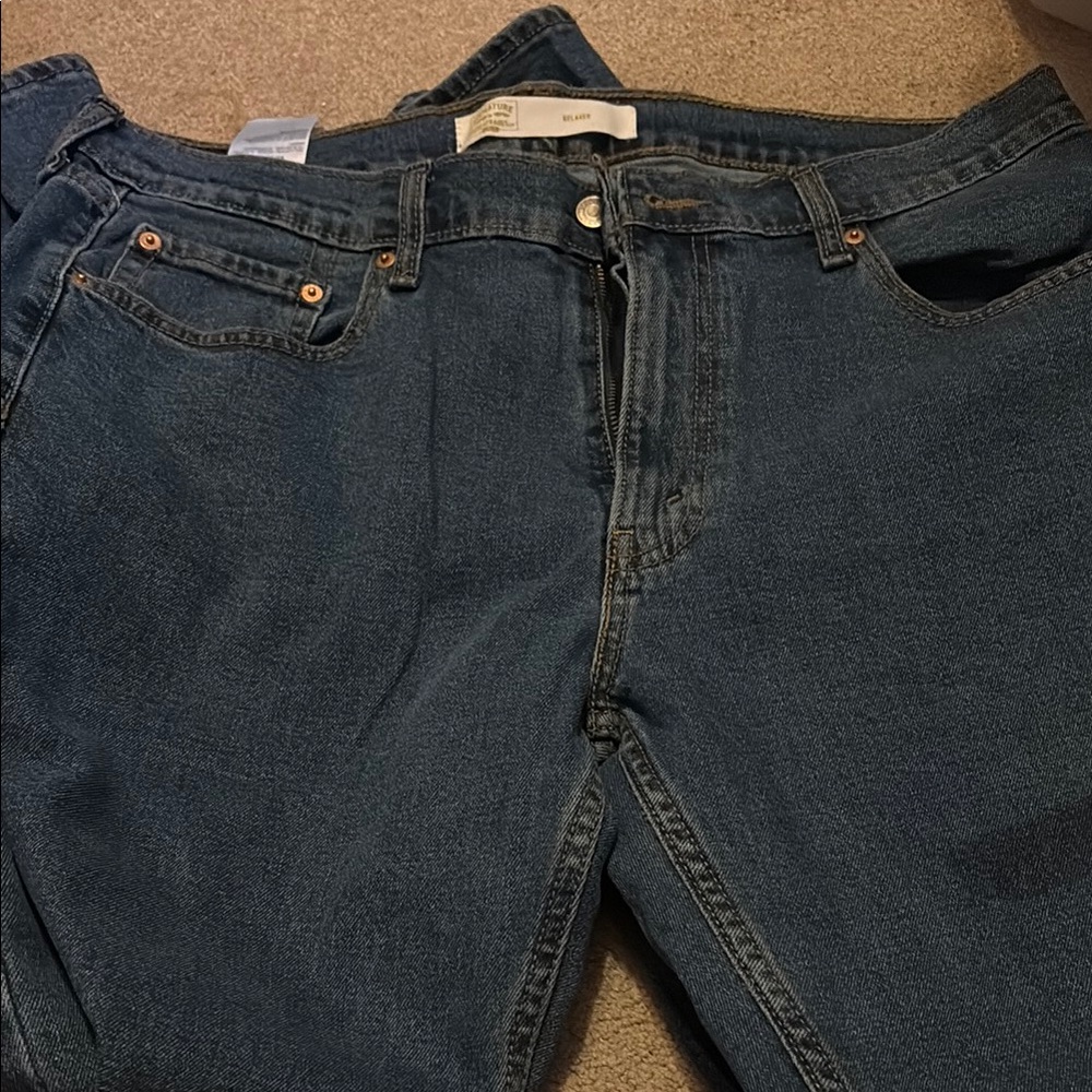 Signature by Levi Strauss Relaxed Blue Jeans